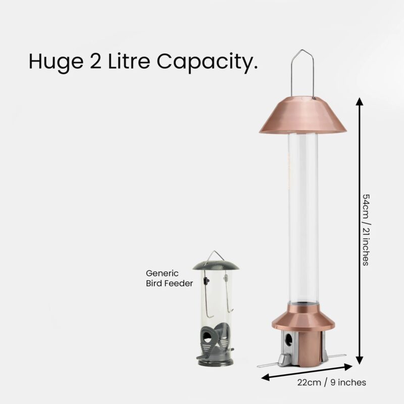 Roamwild PestOff Squirrel Proof Bird Feeder 2.0 | Antique Copper For Peanut/Mealworms - Image 7