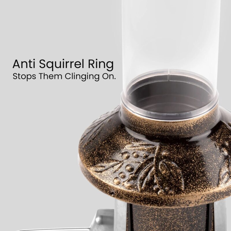 Roamwild PestOff Squirrel Proof Bird Feeder 2.0 | Antique Gold For Mixed Seed/Sunflower Hearts - Image 5